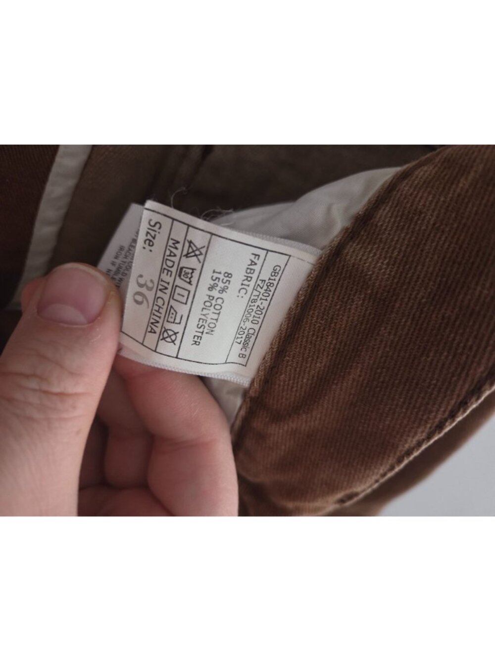 Brown Distressed Slim-Fit Jeans Size 36 Cotton-Polyester Blend Casual Style With - Picture 4 of 4